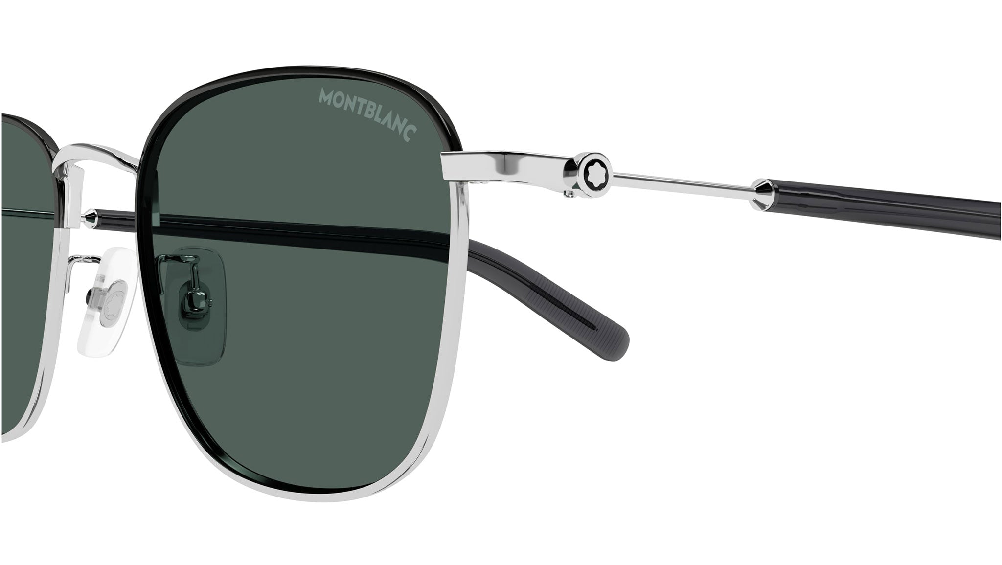 Occhiali da sole MONTBLANC MB0392SA Shiny silver shiny dark ruthenium