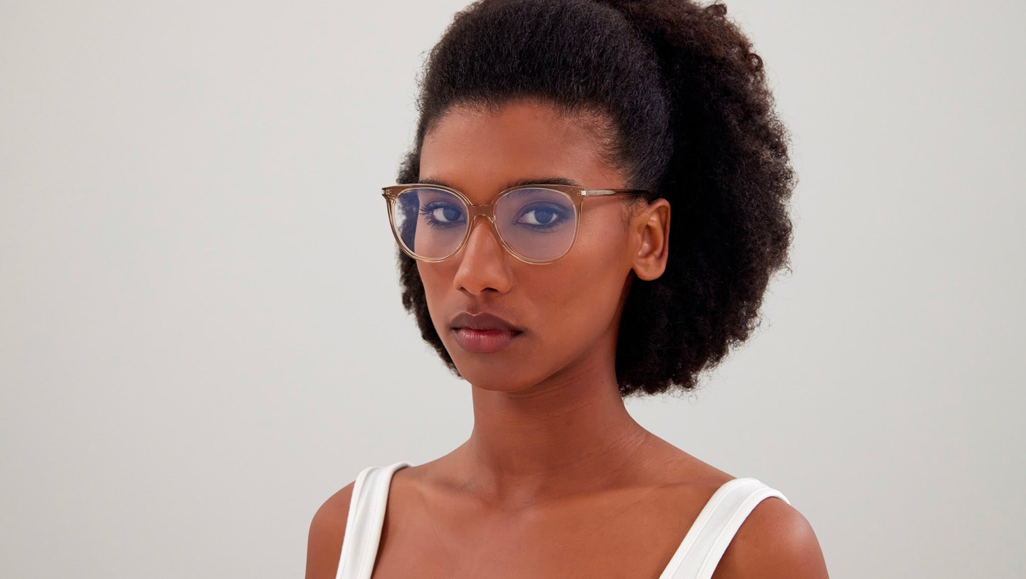 Occhiali da vista SAINT LAURENT SL39 Shiny transparent light brown