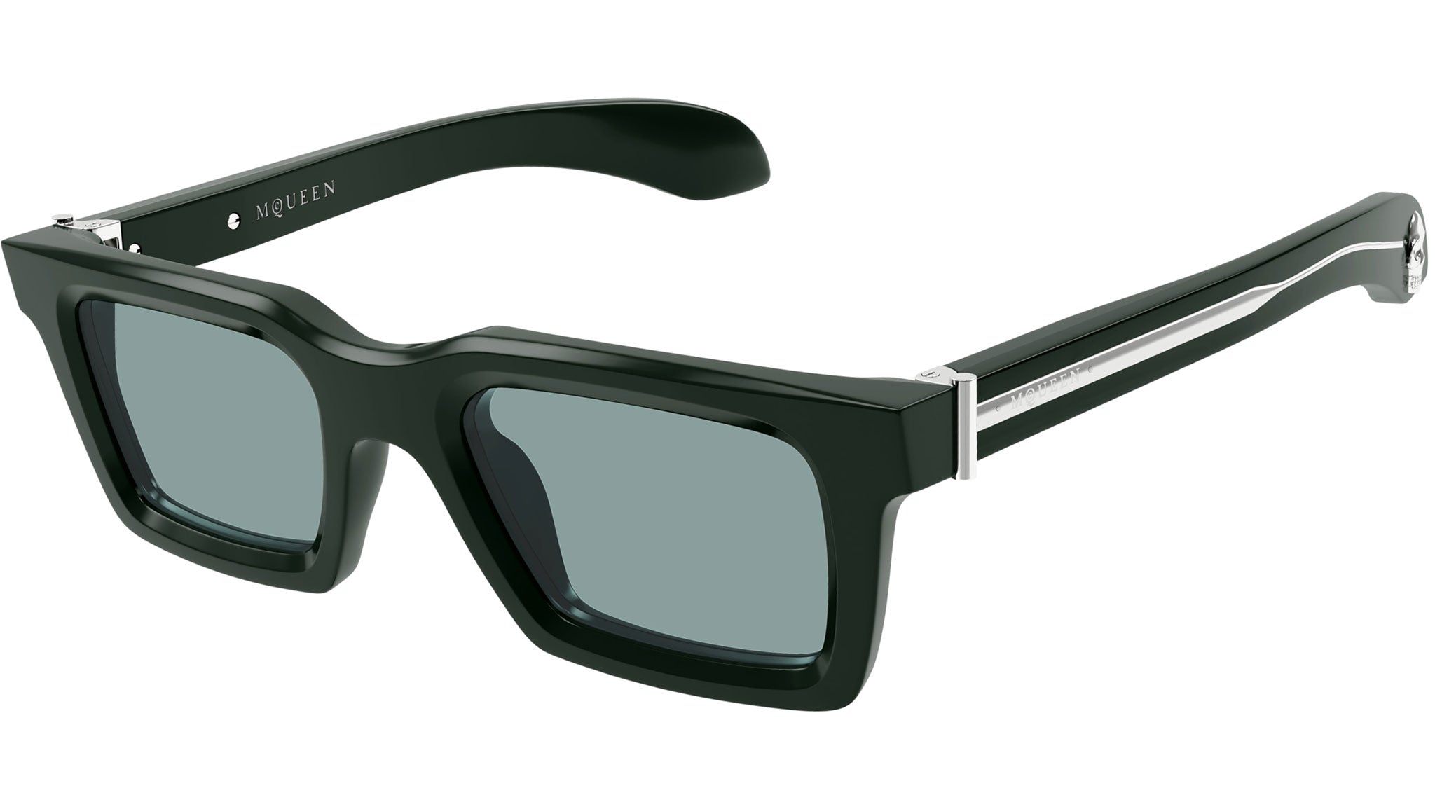 Occhiali da sole ALEXANDER MCQUEEN AM0506S Shiny solid dark green