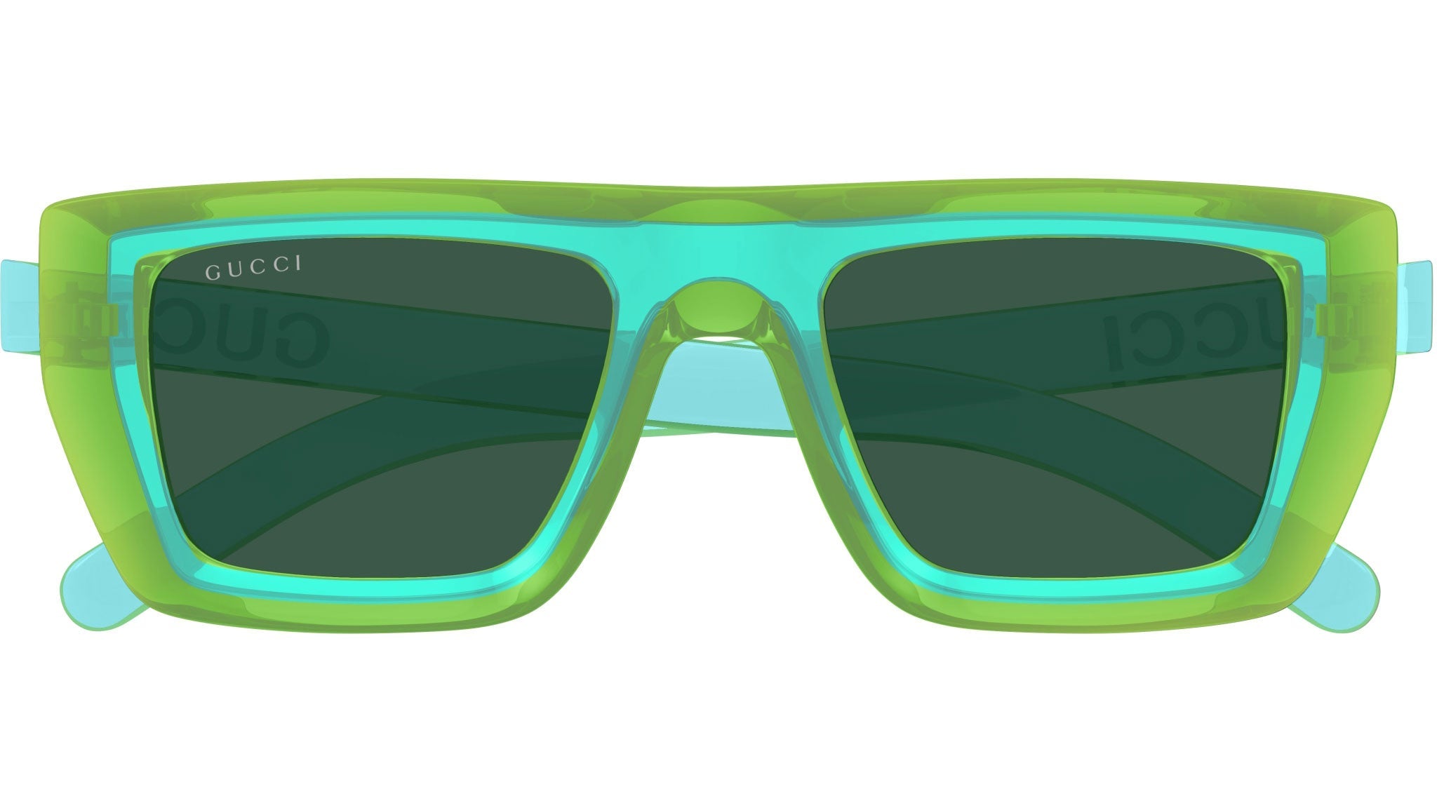 Occhiali da sole GUCCI GG1723S Front: shiny transparent green - front edge allover: lime yellow