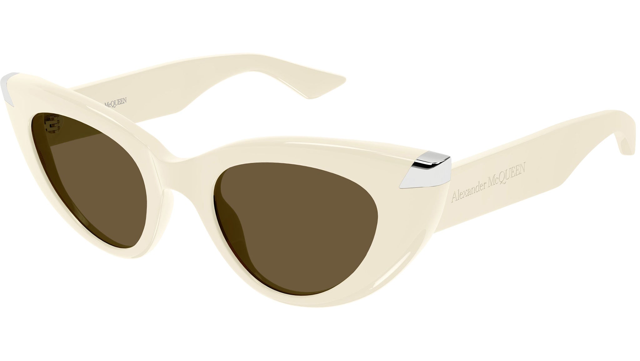Occhiali da sole ALEXANDER MCQUEEN AM0442S Shiny solid ivory