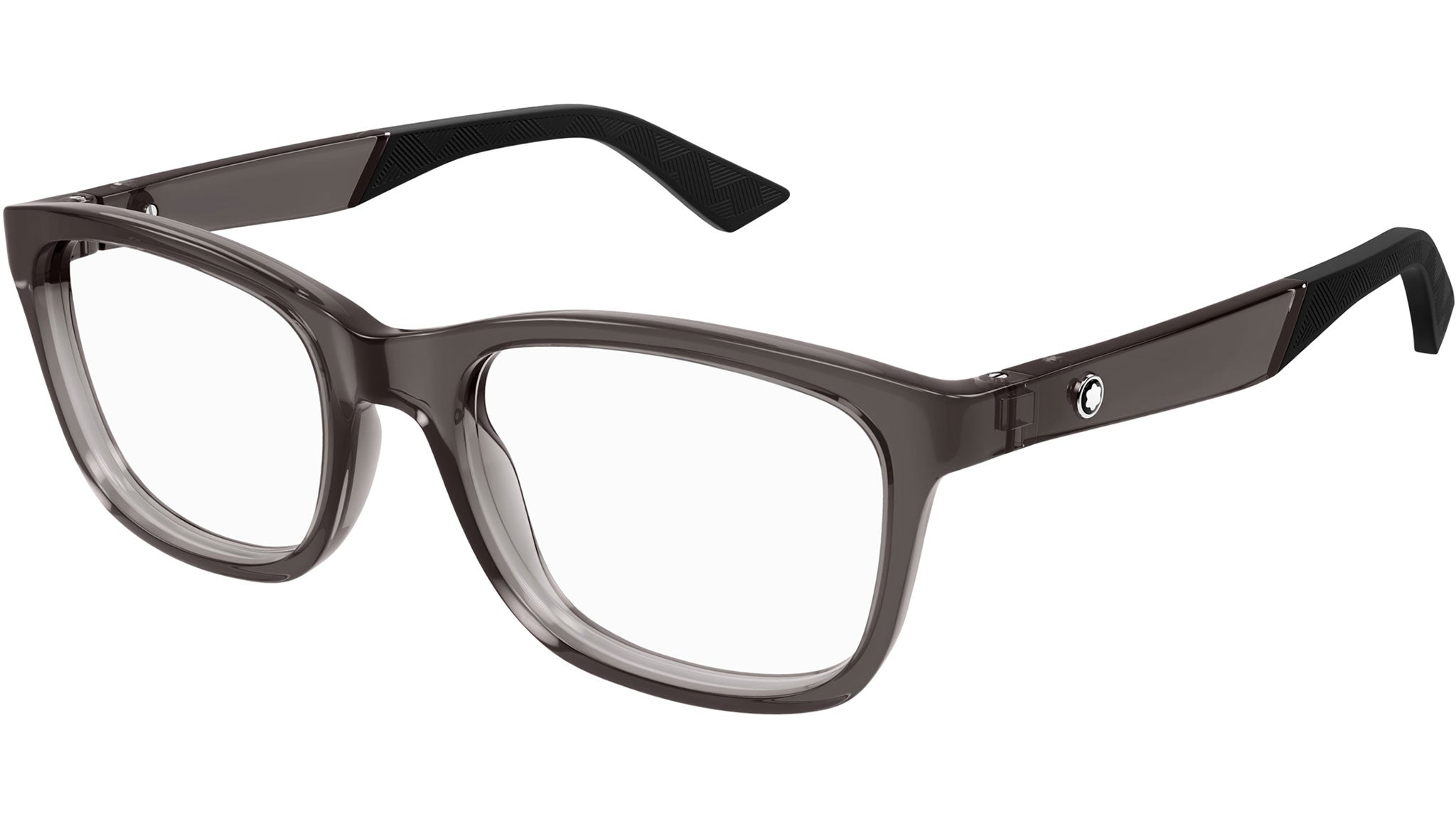 Occhiali da vista MONTBLANC MB0401O Shiny transparent grey