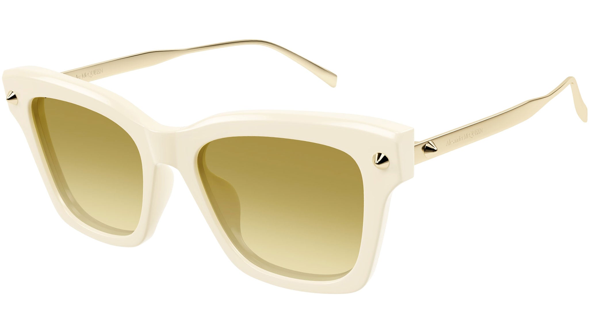 Occhiali da sole ALEXANDER MCQUEEN AM0483S Shiny solid ivory