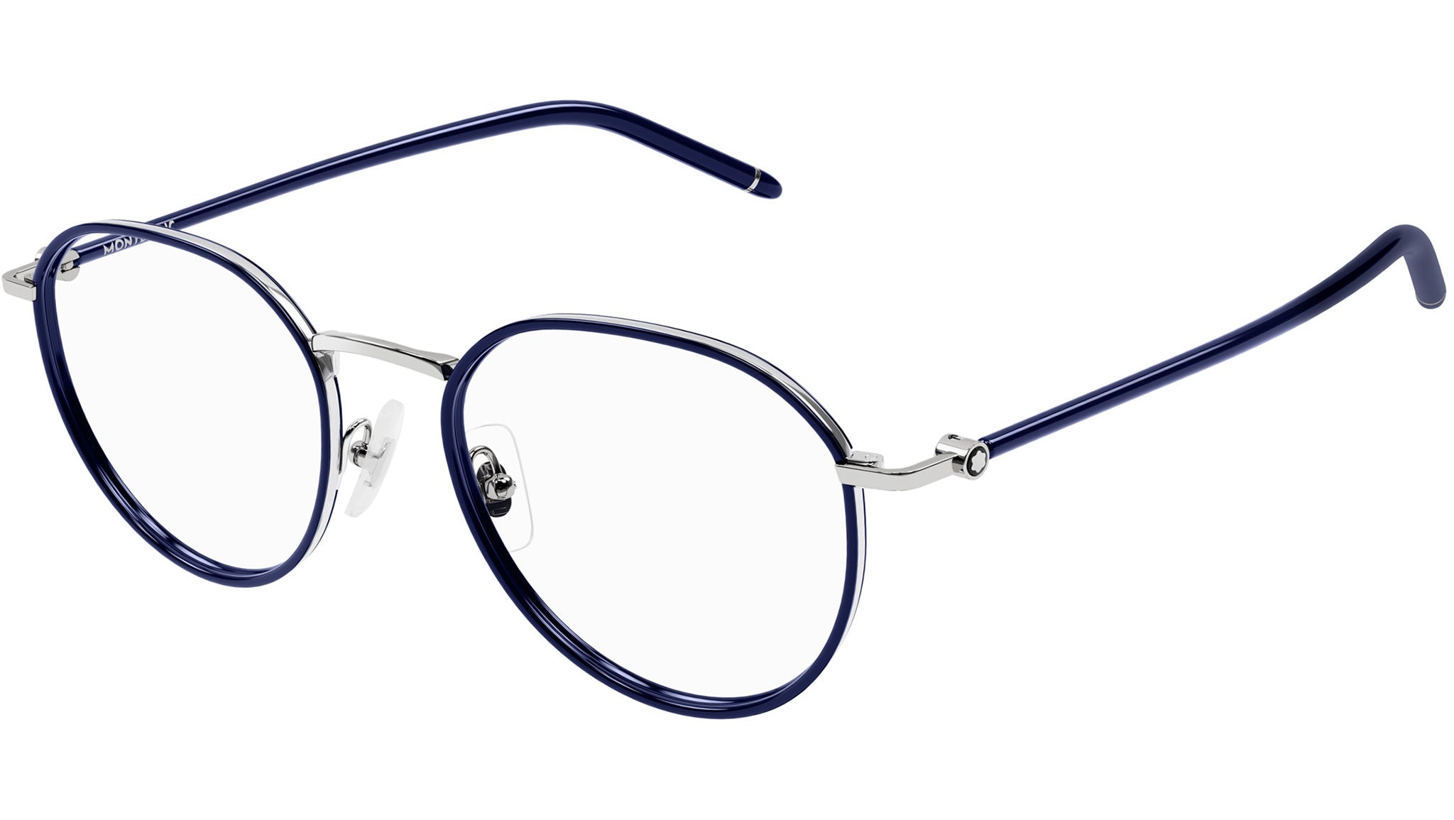 Occhiali da vista MONTBLANC MB0342OA Shiny silver dark teal windsor rim