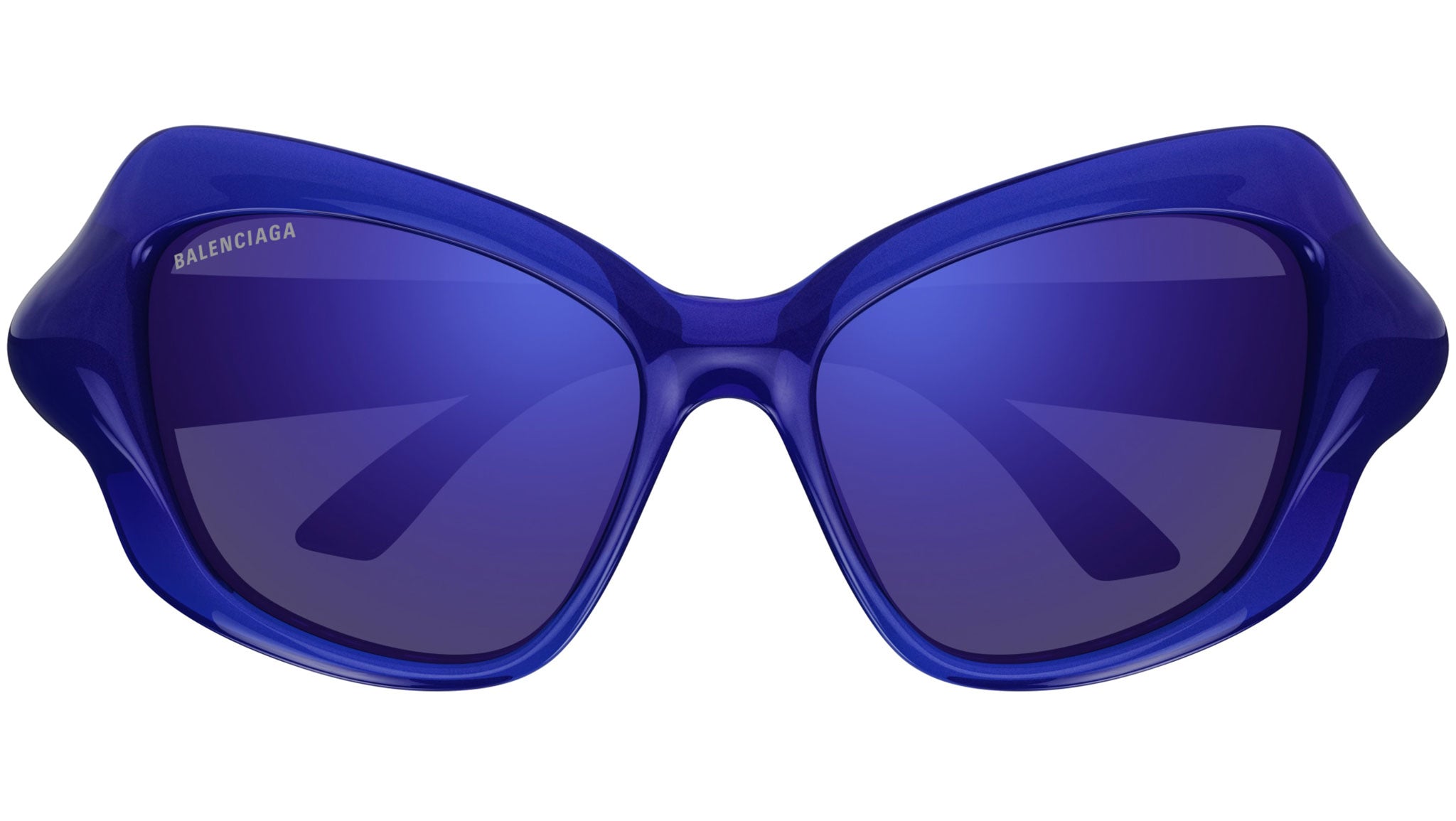 Occhiali da sole BALENCIAGA BB0353S Shiny transparent bright blue with iridescent pink