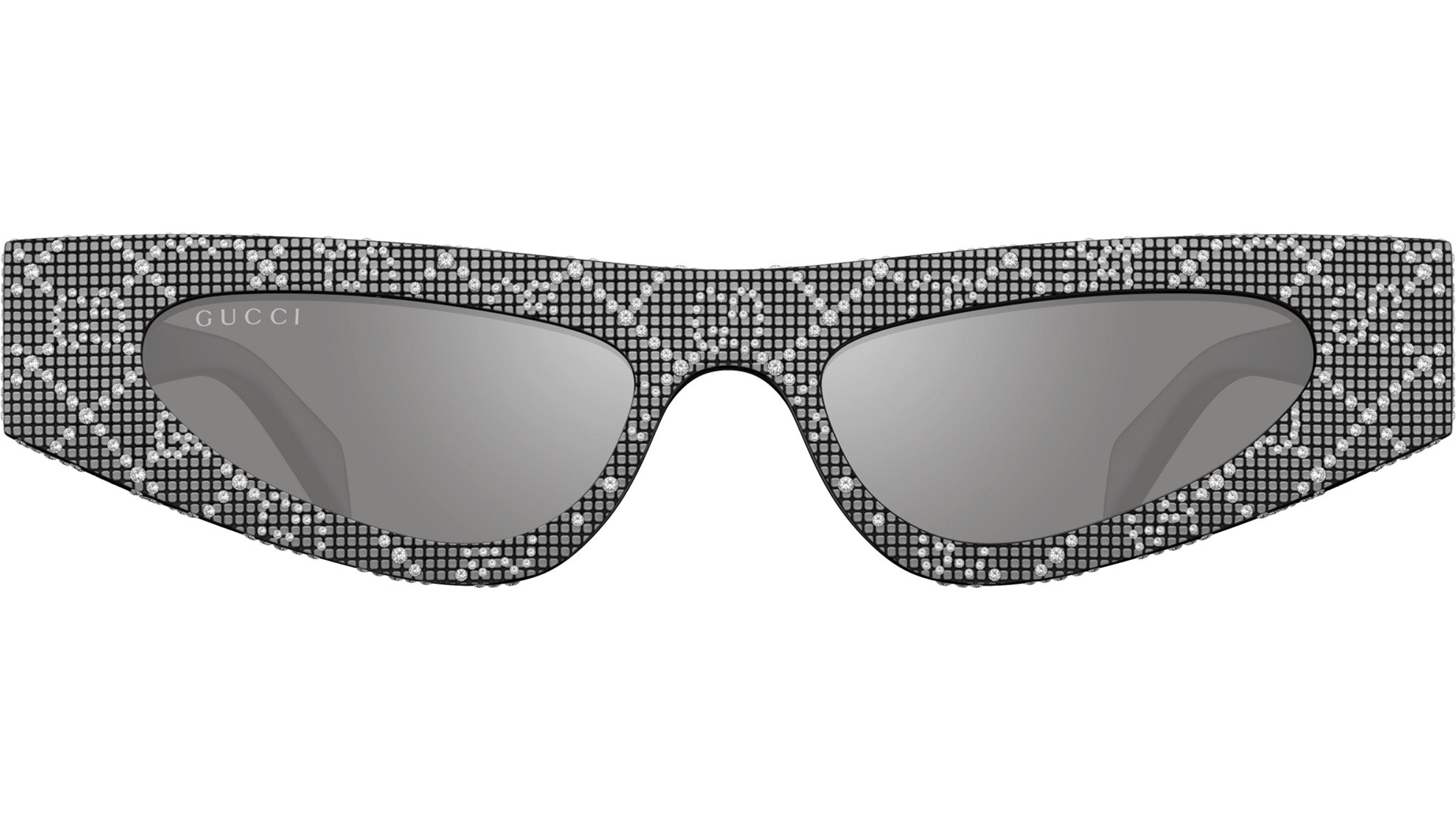 Occhiali da sole GUCCI GG1779S Shiny black with crystal strass all over and shiny silver color