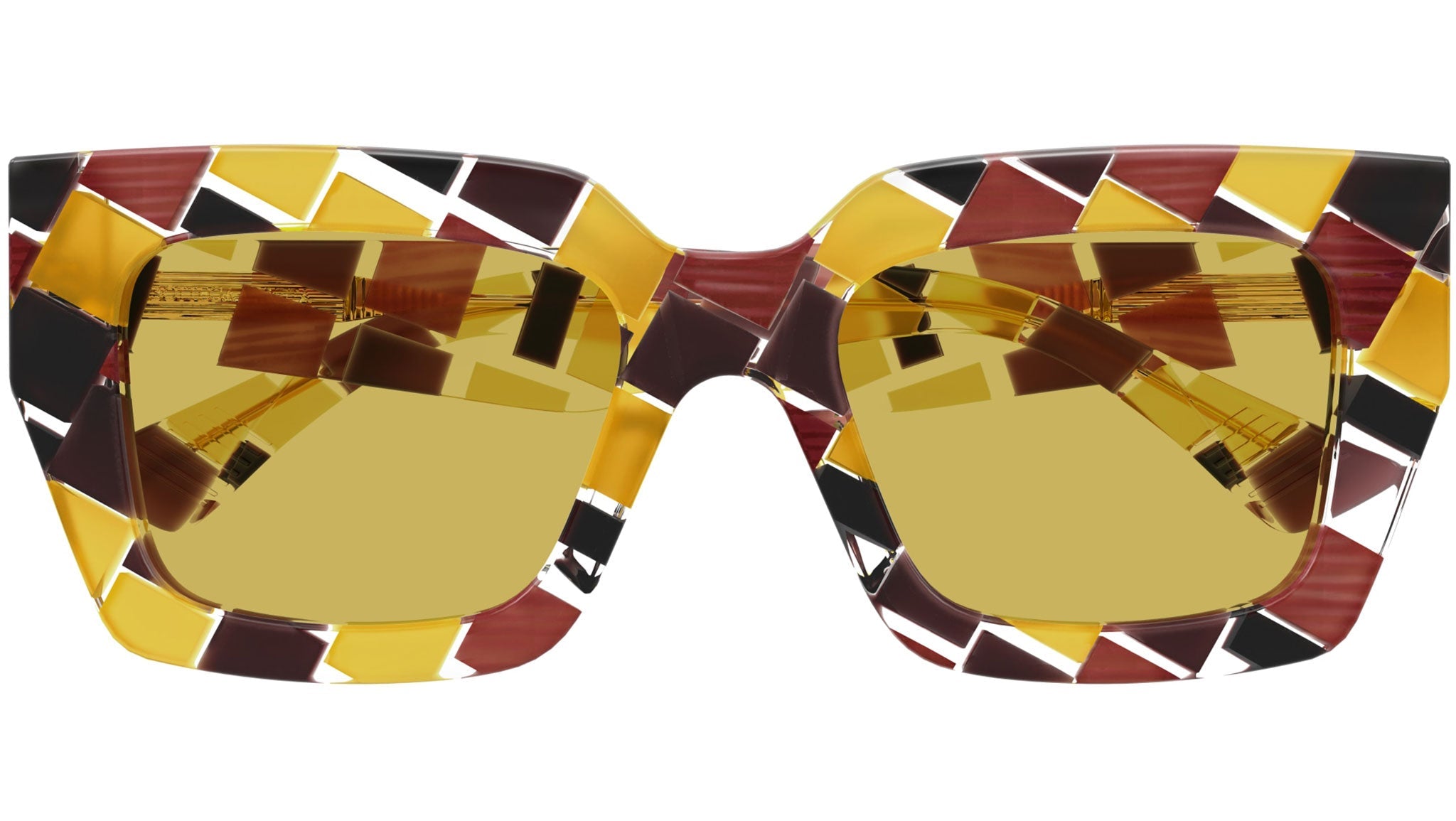 Occhiali da sole BOTTEGA VENETA BV1212S Shiny burgundy and ocher damier