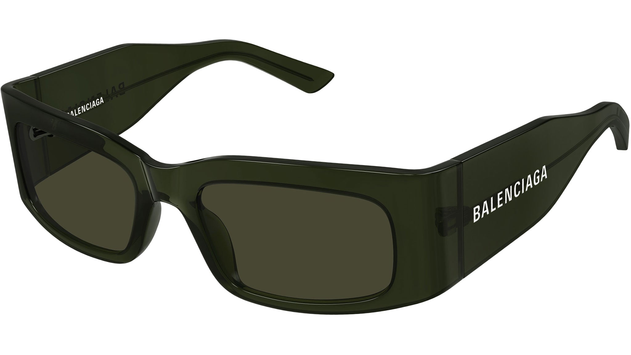 Occhiali da sole BALENCIAGA BB0328S Shiny transparent dard green
