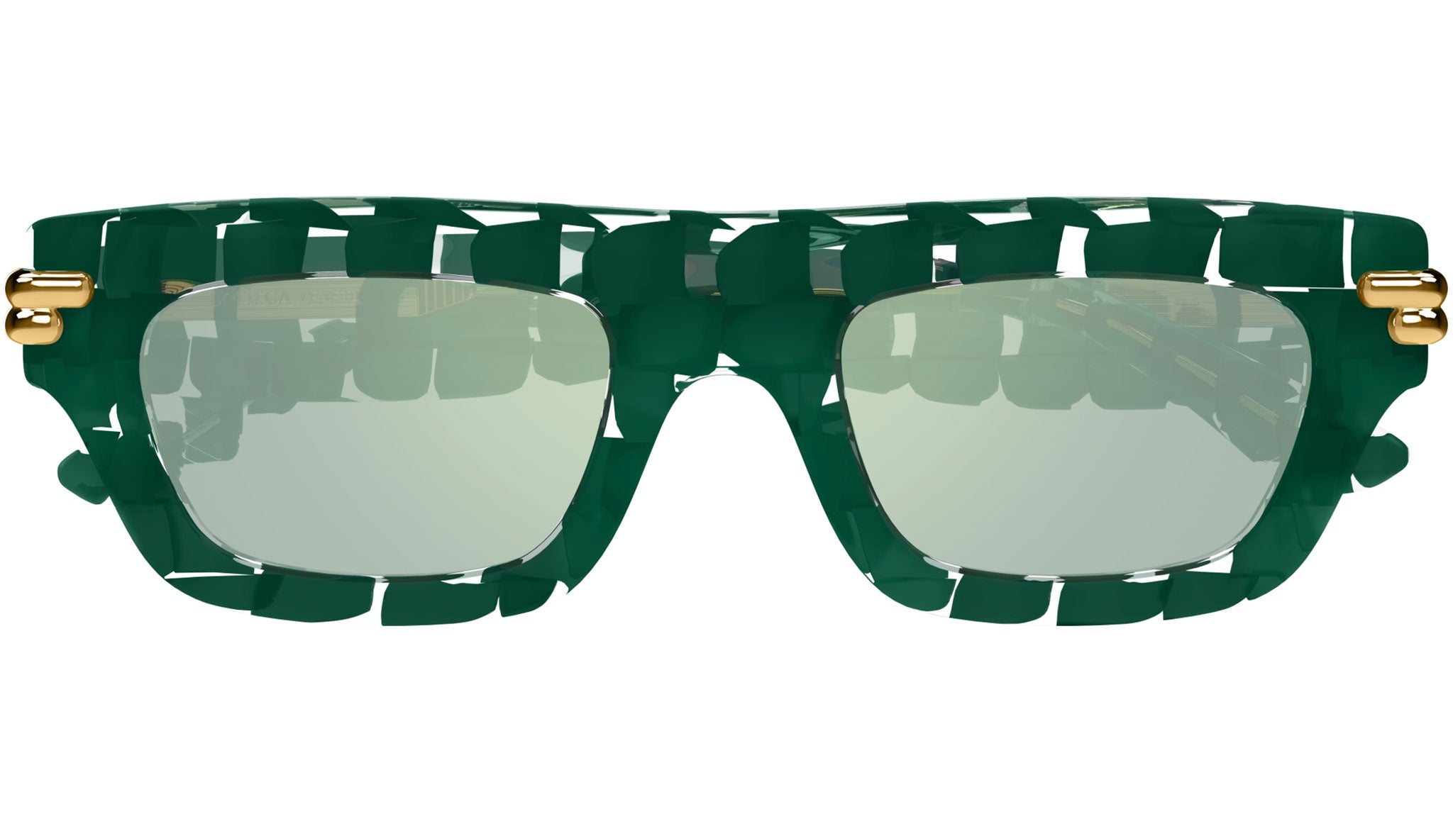 Occhiali da sole BOTTEGA VENETA BV1321S Solid dark green + crystal "intreccio" pattern