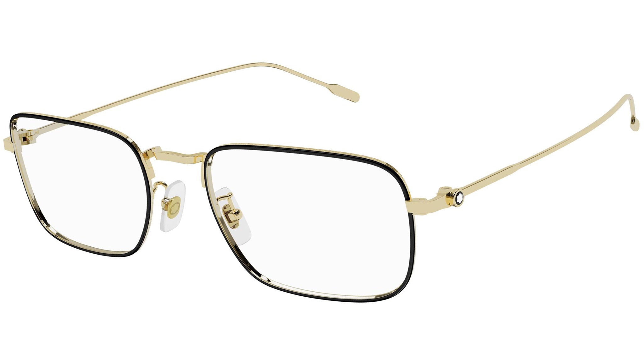 Occhiali da vista MONTBLANC MB0212O Shiny light gold with semimatte varnish black