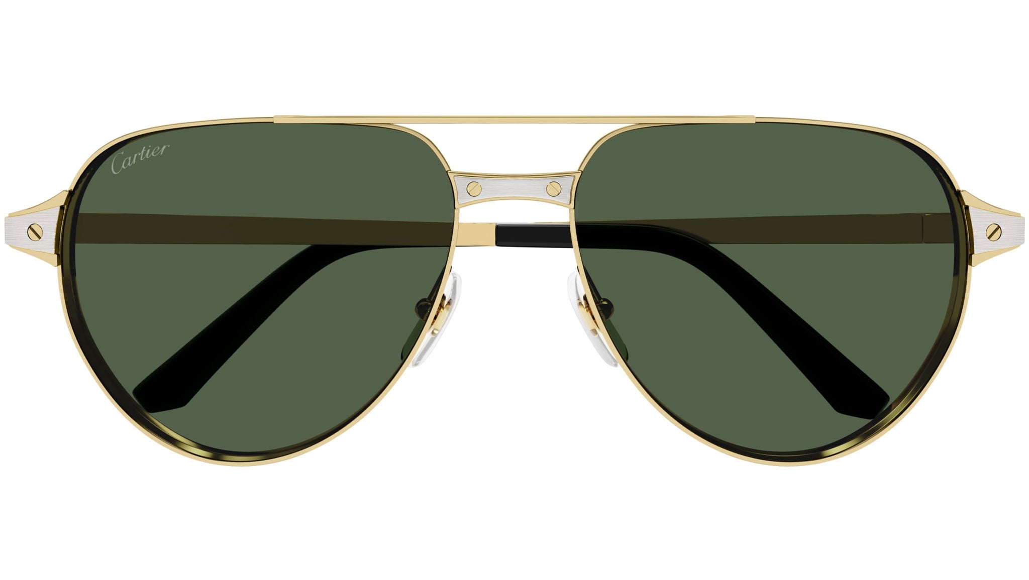 Occhiali da sole CARTIER CT0425S Smooth golden finish with brushed platinum inserts