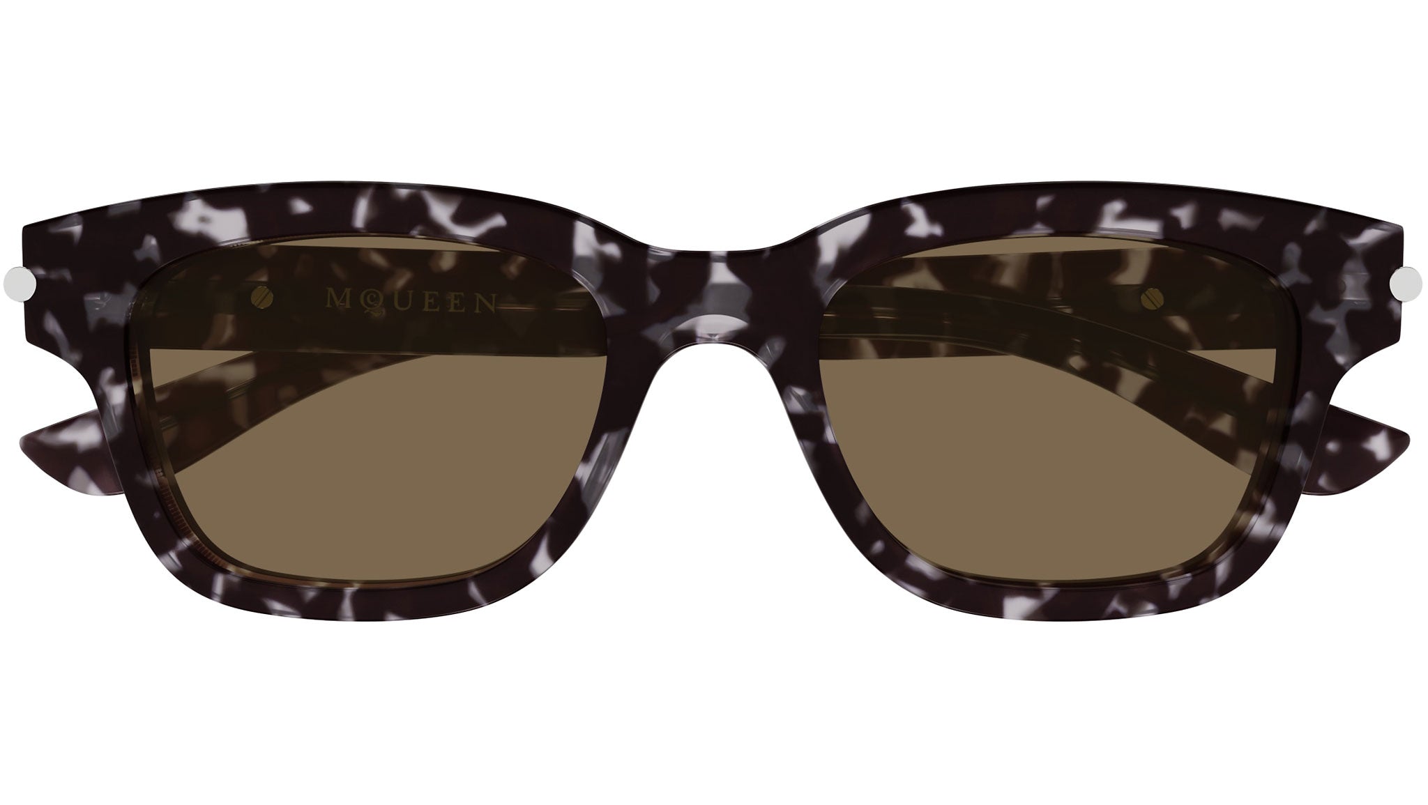 Occhiali da sole ALEXANDER MCQUEEN AM0497S Shiny grey dark havana