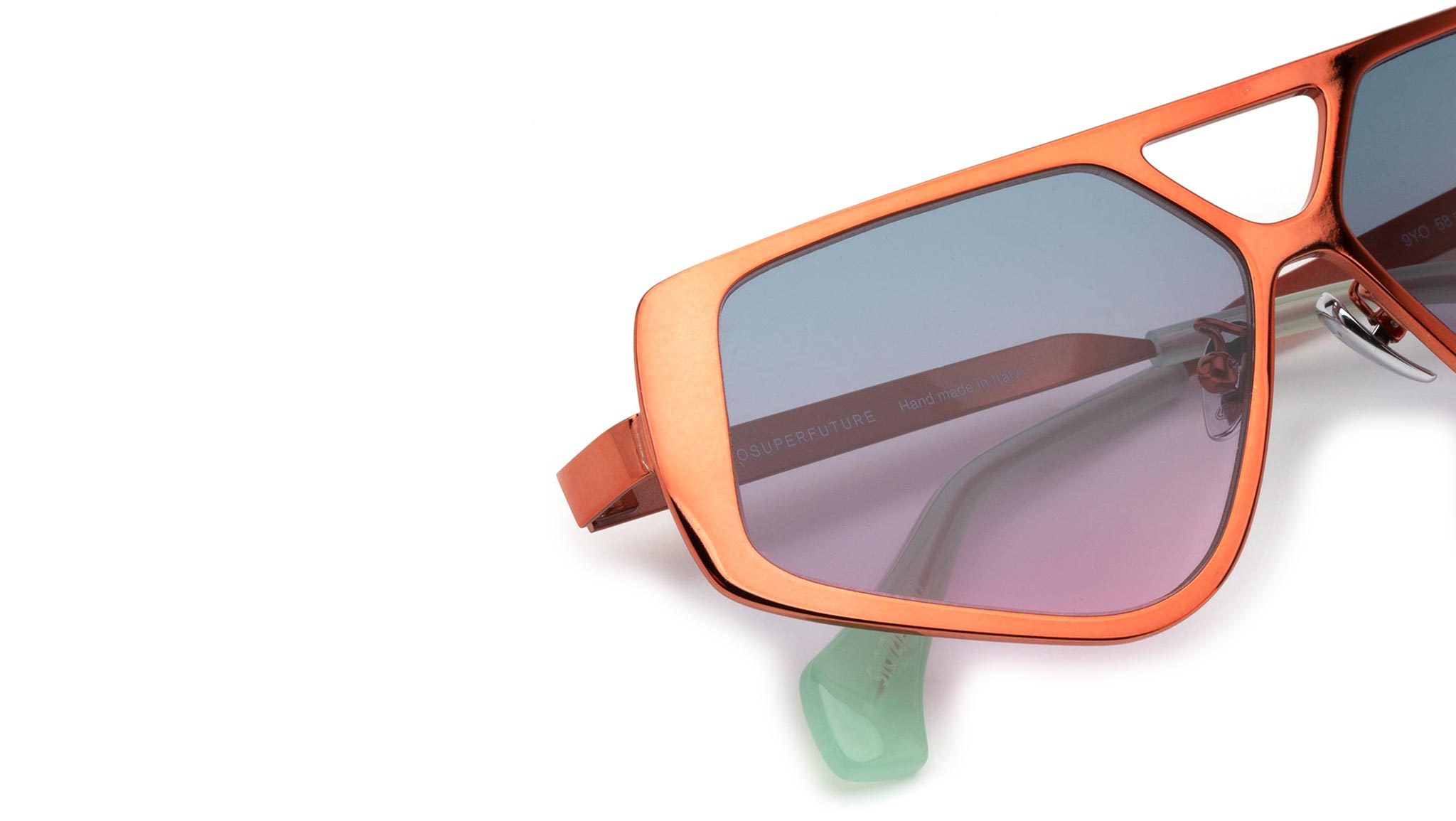 Occhiali RETROSUPERFUTURE Spazio Orange chromed finish