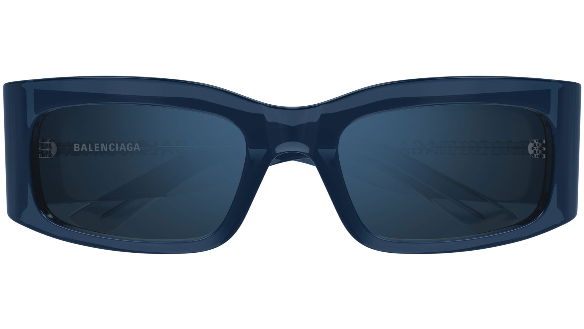 Occhiali da sole BALENCIAGA BB0328S Shiny dark transparent cobalt blue