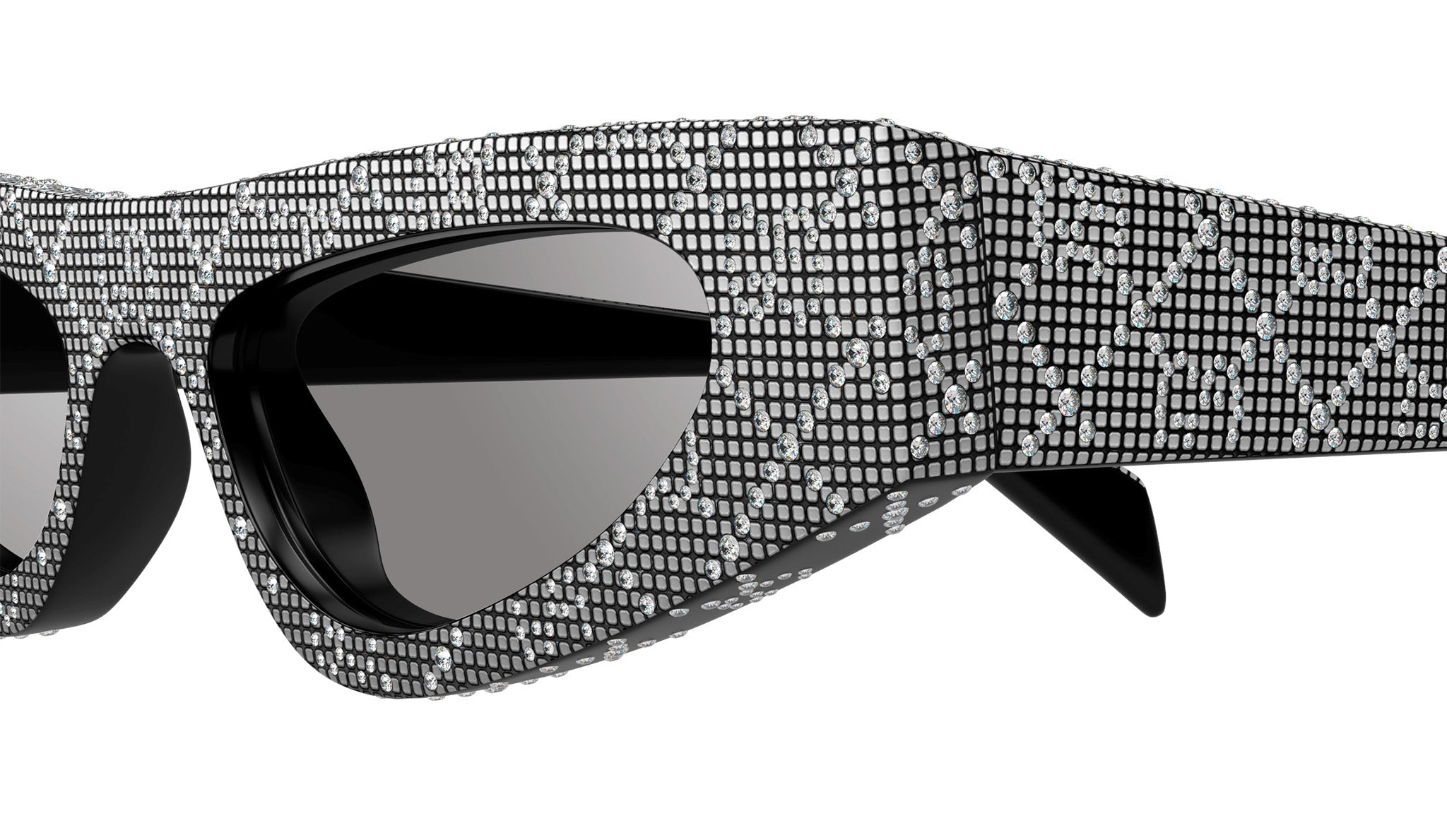 Occhiali da sole GUCCI GG1779S Shiny black with crystal strass all over and shiny silver color