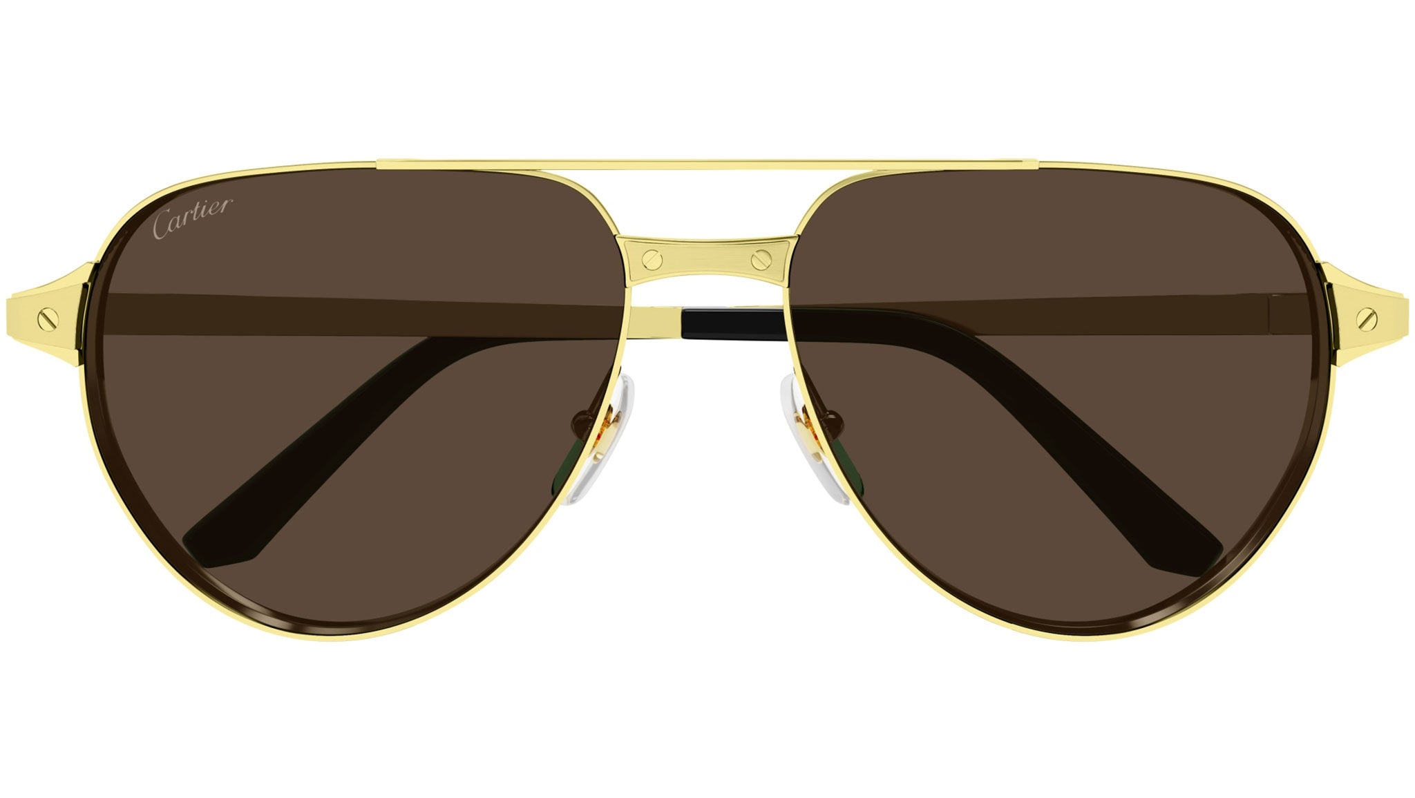 Occhiali da sole CARTIER CT0425S Smooth pale finish with brushed pale inserts