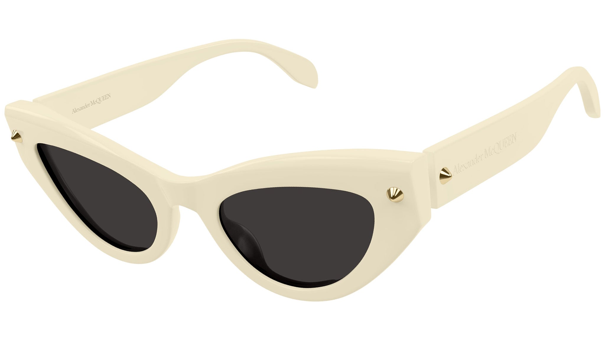 Occhiali da sole ALEXANDER MCQUEEN AM0407S Shiny solid ivory