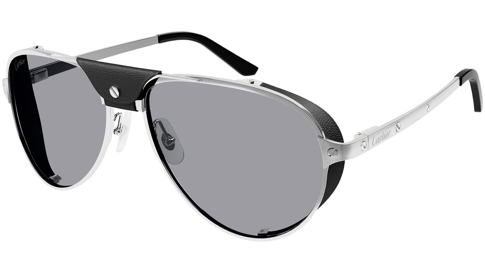 Occhiali da sole CARTIER CT0296S Smooth and brushed platinum finish