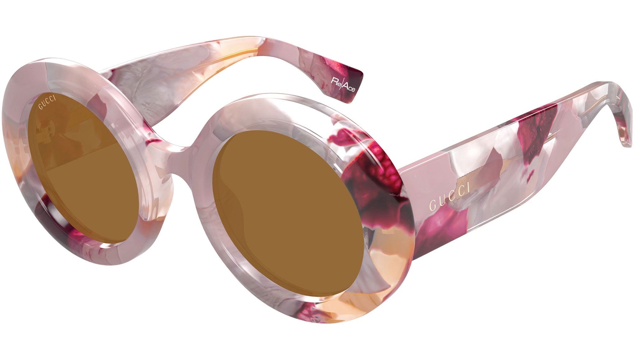 Occhiali da sole GUCCI GG1748S Shiny solid pink and transparent orange havana