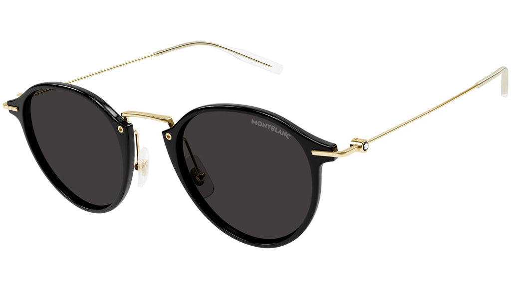 Occhiali da sole MONTBLANC MB0294S Shiny solid black shiny light gold metal