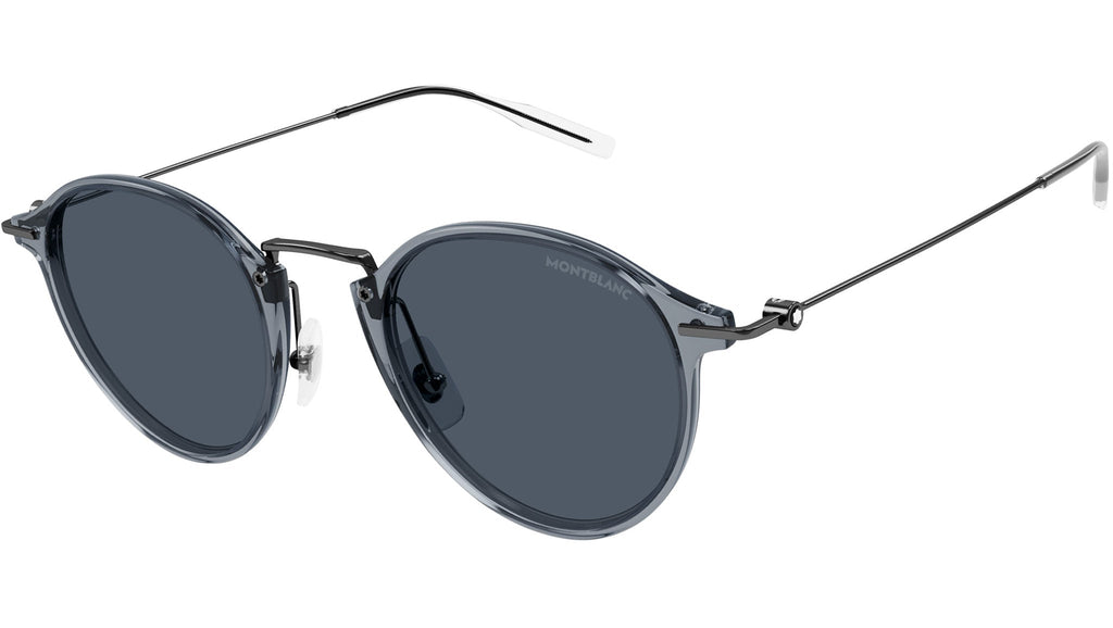 Occhiali da sole MONTBLANC MB0294S Shiny transparent grey shiny dark ruthenium metal