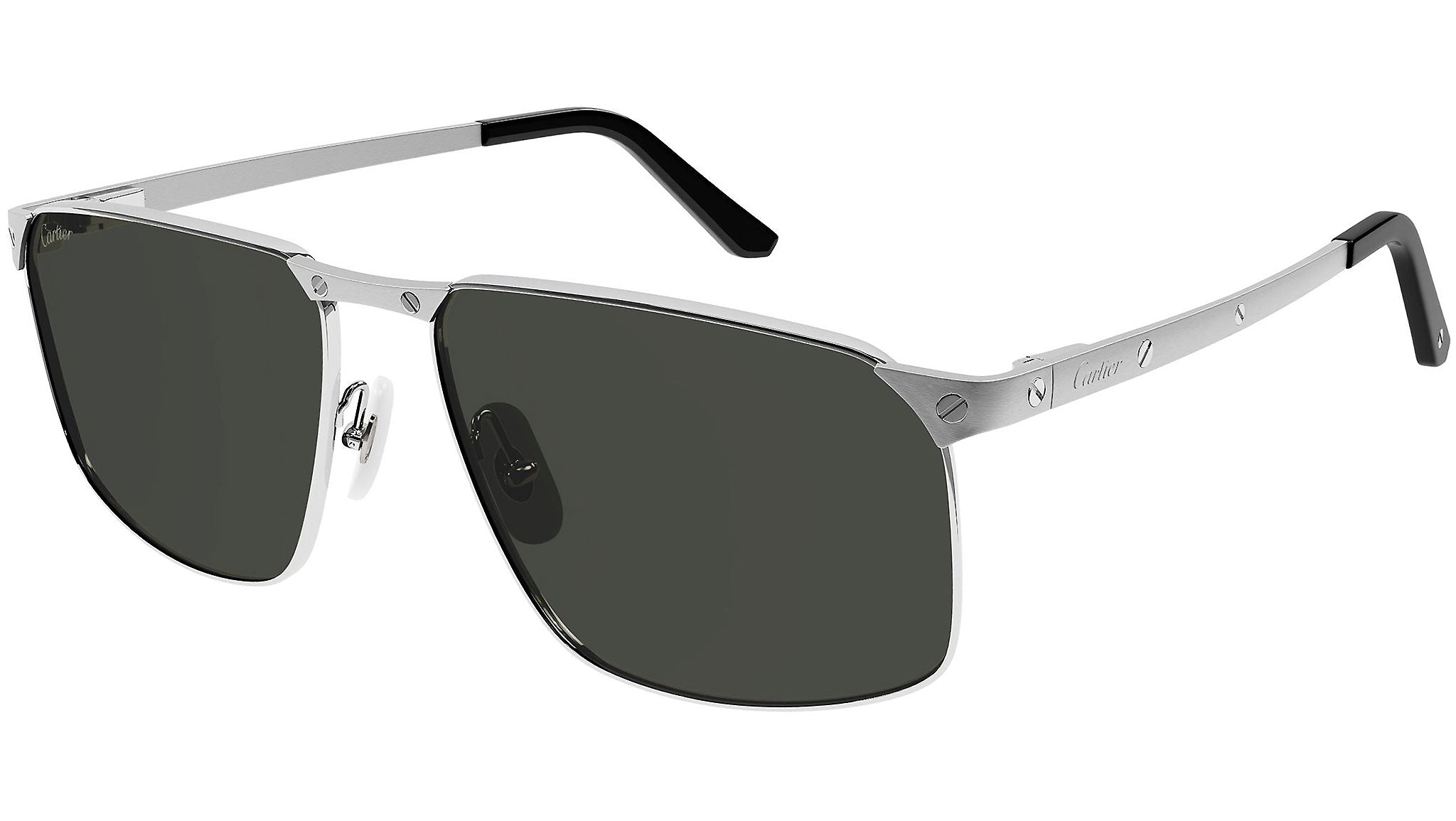 Occhiali da sole CARTIER CT0322S Smooth and brushed platinum finish