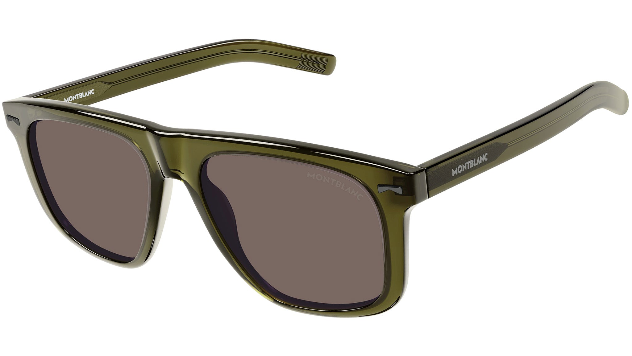 Occhiali da sole MONTBLANC MB0227S Shiny transparent khaki green