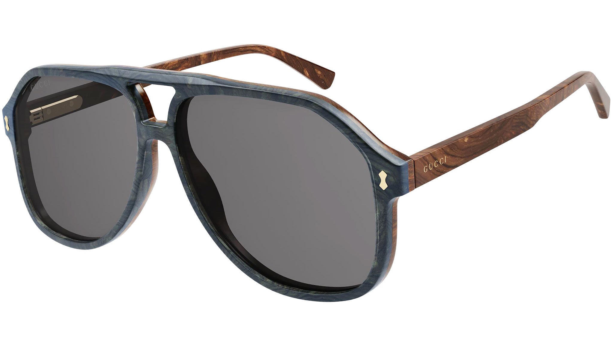 Occhiali da sole GUCCI GG1042S Shiny bilayer transparent turquoise and radica base