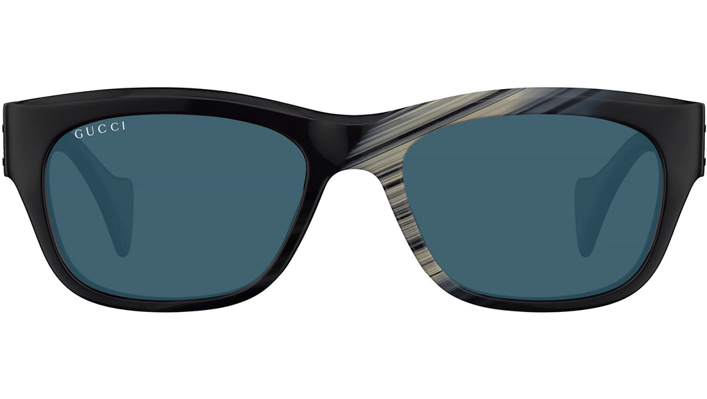 Occhiali da sole GUCCI GG1706S Shiny black beige and blue maxi horn