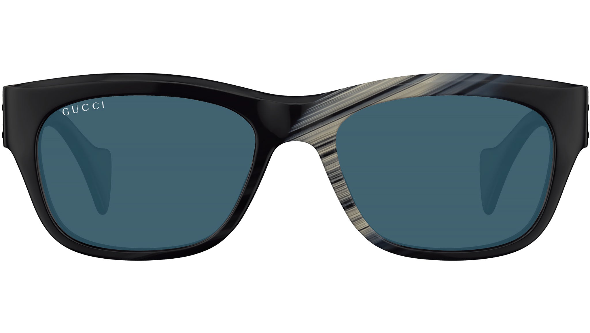 Occhiali da sole GUCCI GG1706S Shiny black beige and blue maxi horn