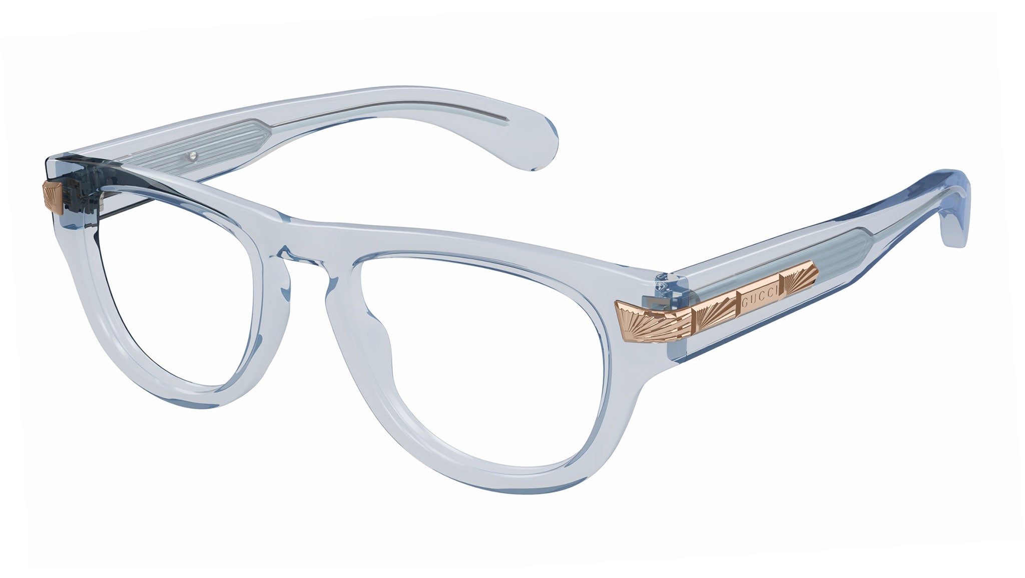 Occhiali da vista GUCCI GG1519O Shiny trasparent light mid blue