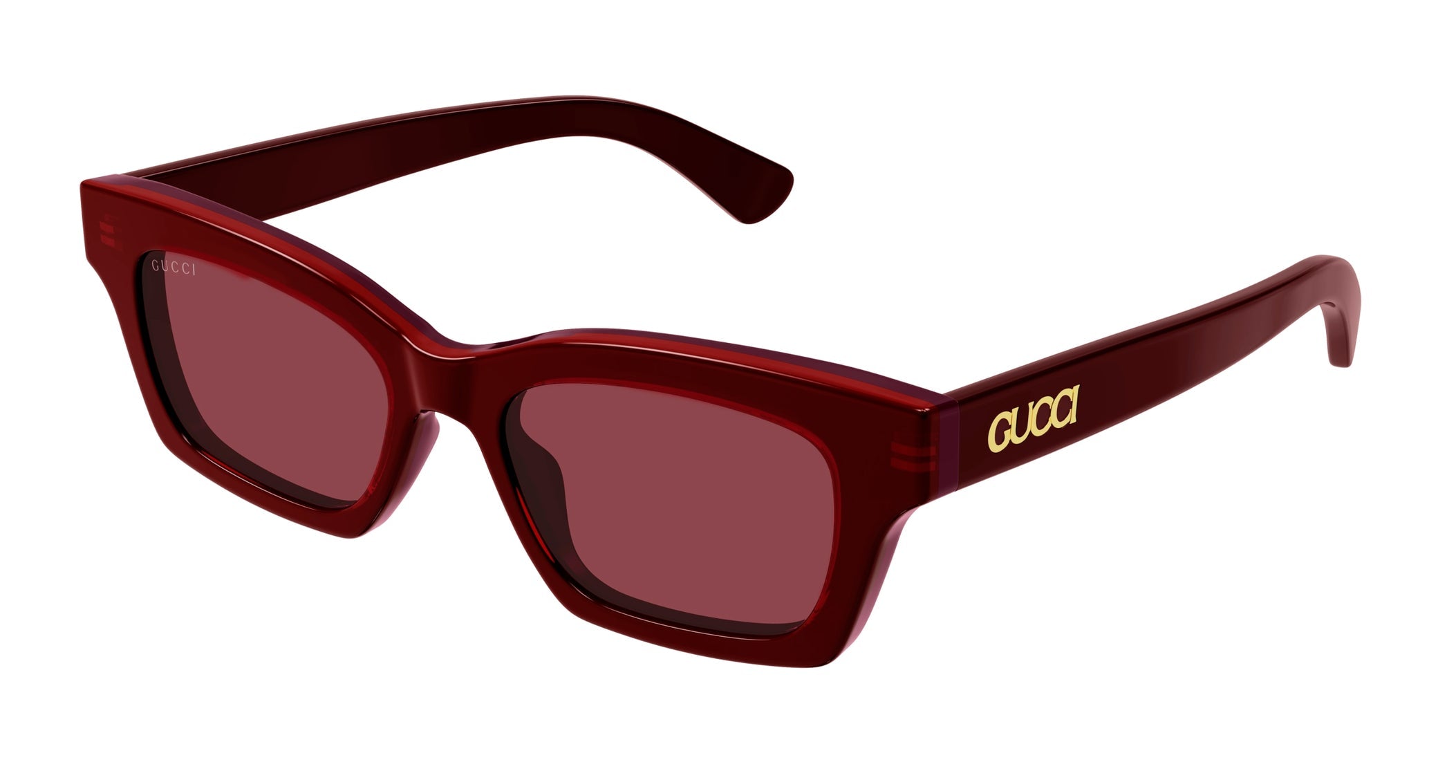 Occhiali da sole GUCCI GG1790S Shiny bilayer transparent red + solid burgundy