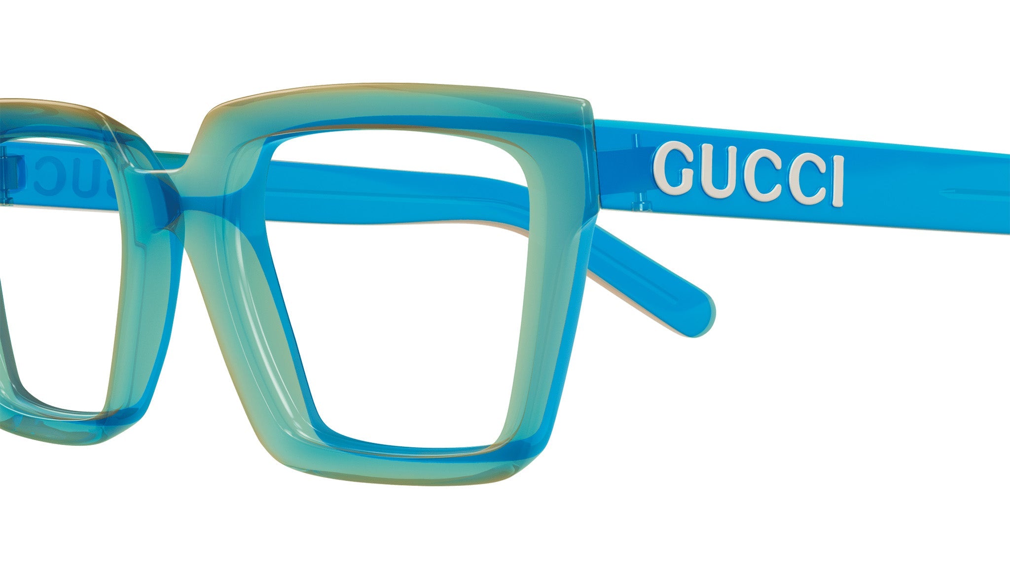 Occhiali da vista GUCCI GG1725O Shiny transparent neon light blue - shiny transparent mandarin