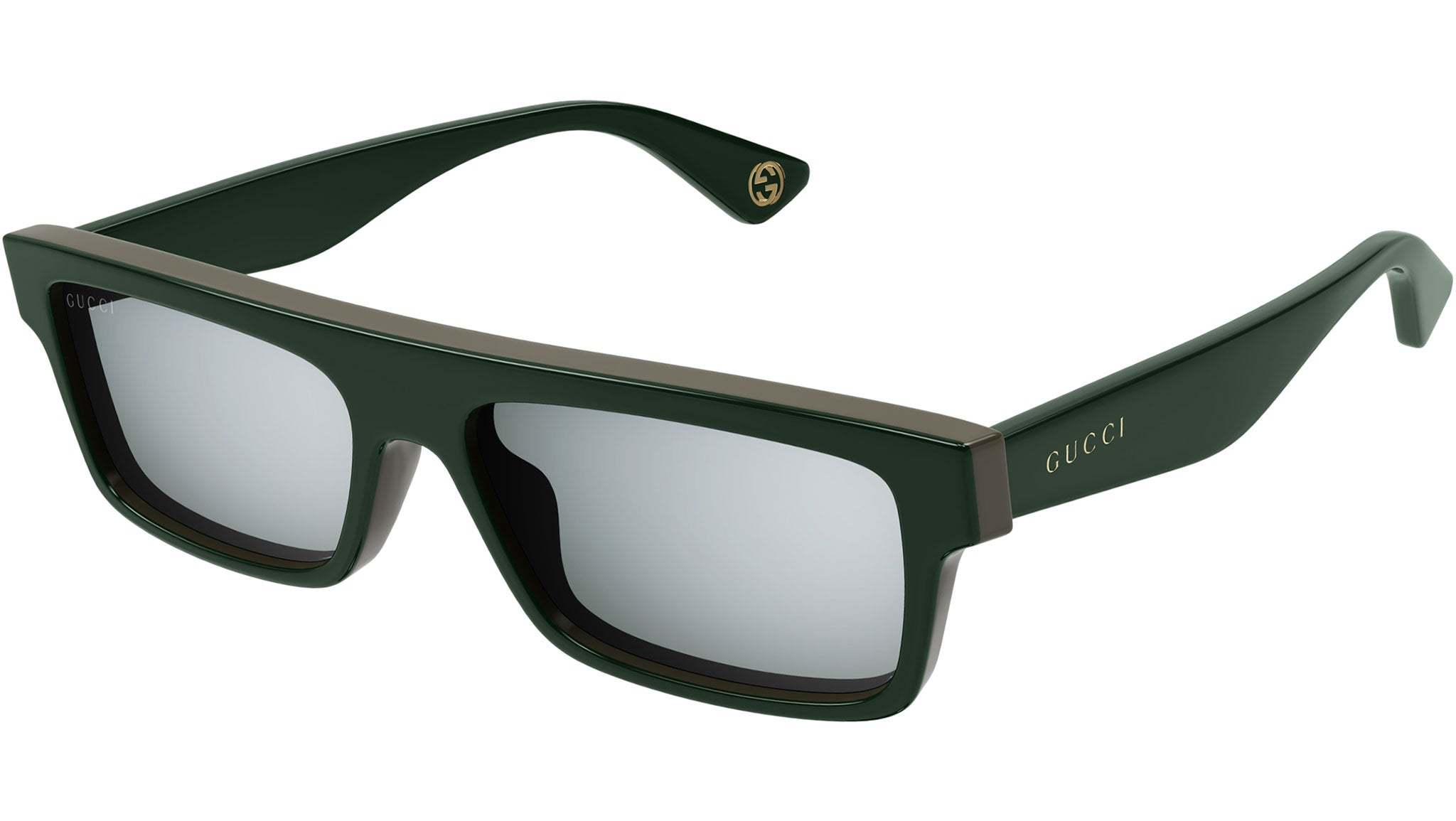 Occhiali da sole GUCCI GG1616S Shiny solid bilayer green grey