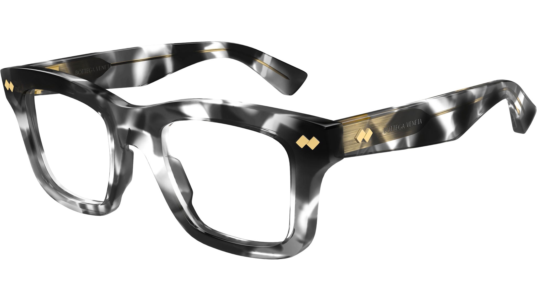 Occhiali da vista BOTTEGA VENETA BV1353O Shiny macro squared spotted black havana