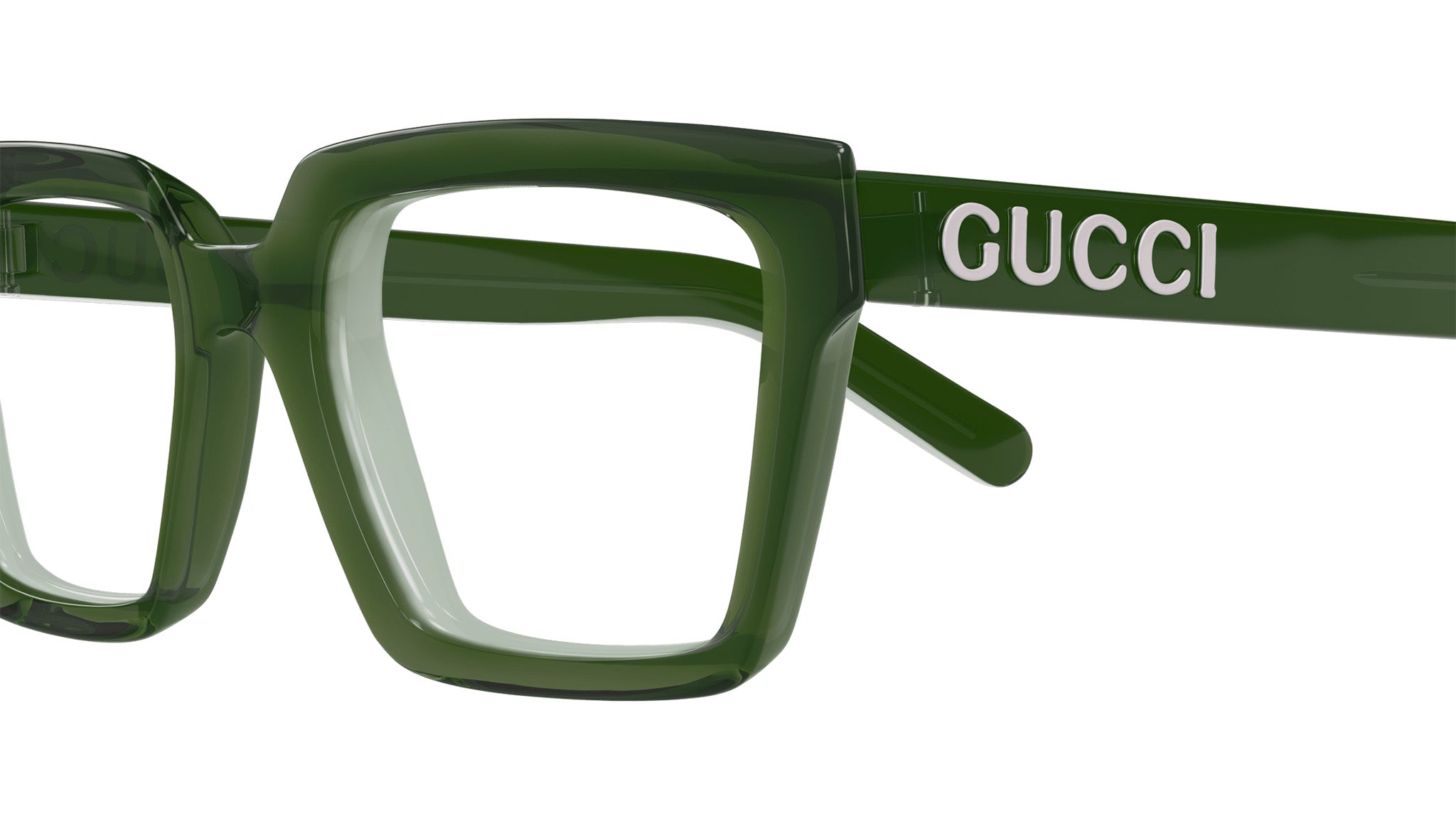 Occhiali da vista GUCCI GG1725O Shiny transparent dark green - shiny transparent cloudy grey