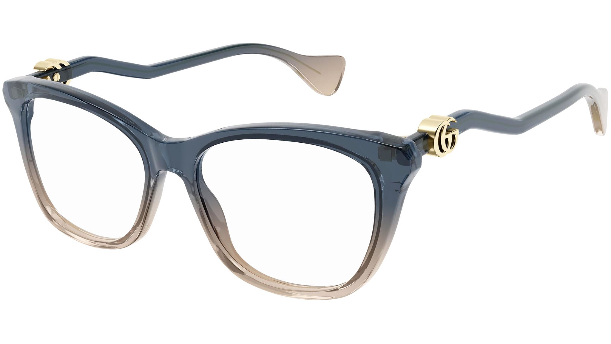Occhiali da vista GUCCI GG1012O Shiny transparent gradient petrol blue to nude pink
