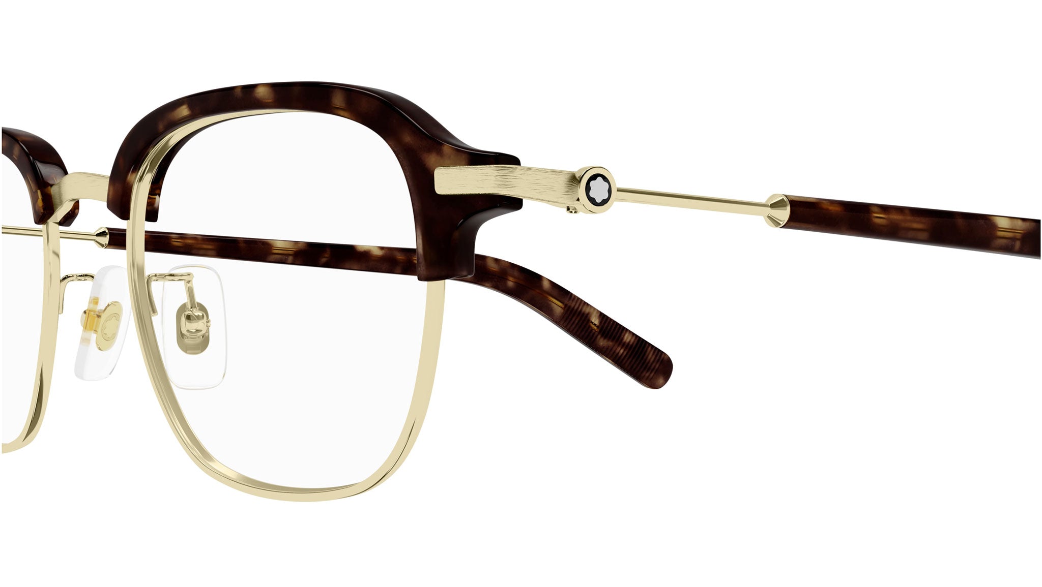 Occhiali da vista MONTBLANC MB0390O Shiny light gold shiny dark havana ciliar