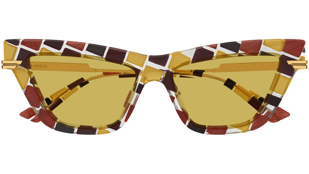 Occhiali da sole BOTTEGA VENETA BV1241S Shiny burgundy and ocher damier