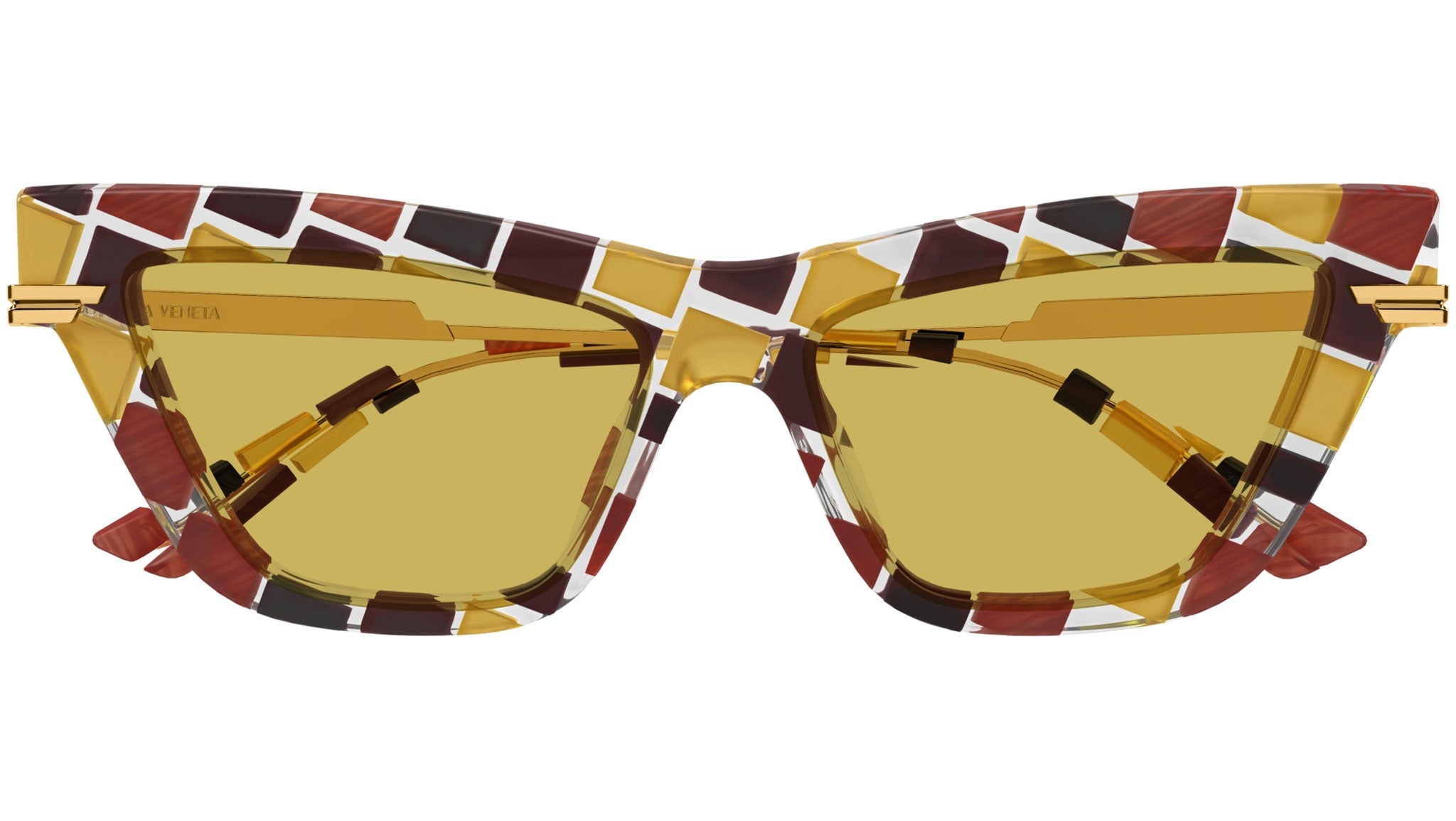 Occhiali da sole BOTTEGA VENETA BV1241S Shiny burgundy and ocher damier