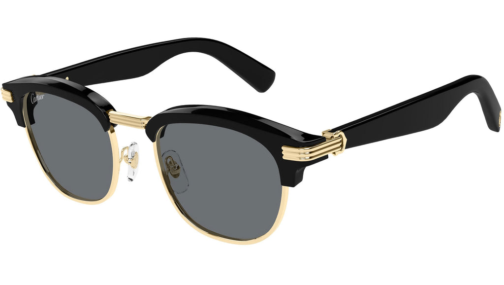 Occhiali da sole CARTIER CT0496S Black with smooth golden finish