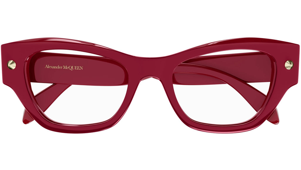 Occhiali da vista ALEXANDER MCQUEEN AM0429O Shiny solid cherry red with light gold studs