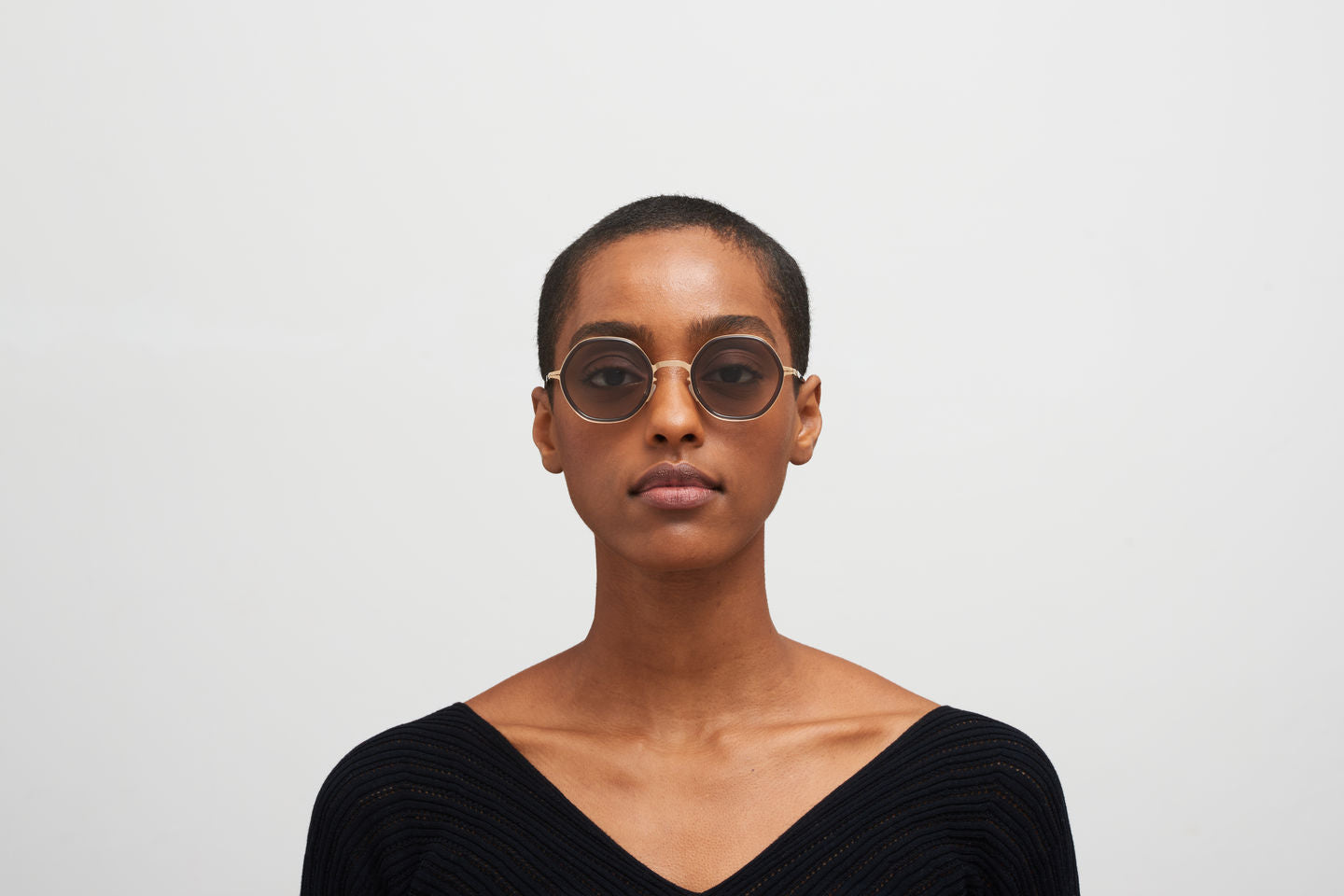 Occhiali da sole MYKITA ALYA Champagne Gold Clear Ash