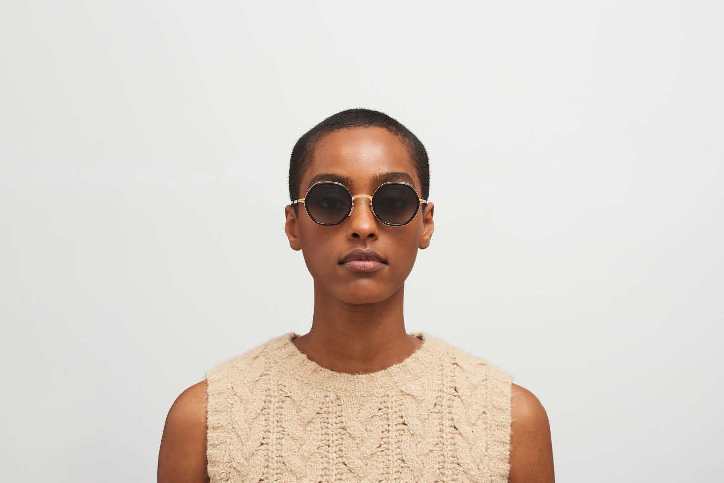 Occhiali da sole MYKITA ALYA Glossy Gold Milky Indigo