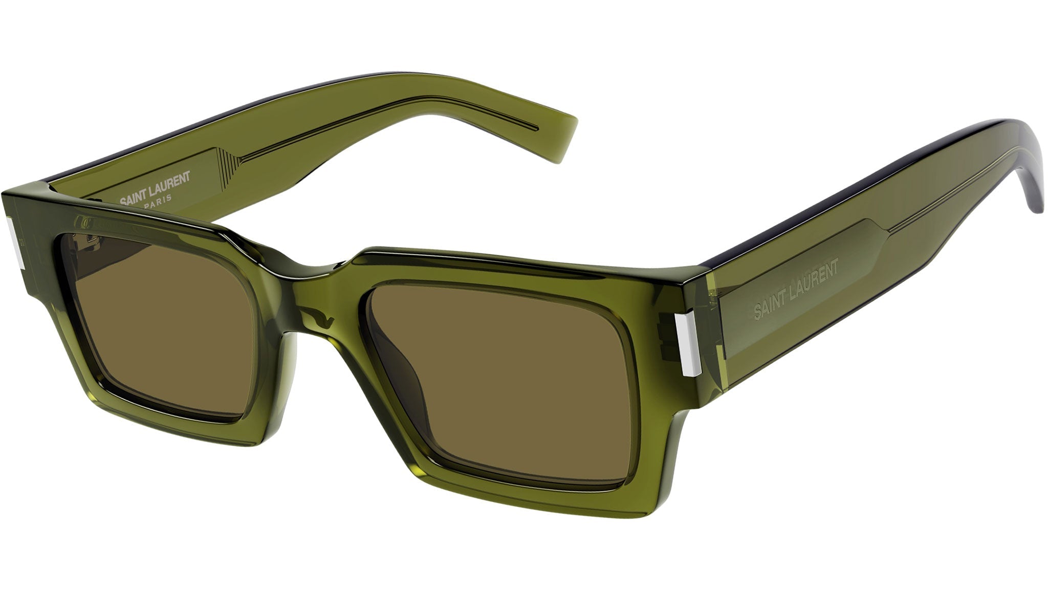 Occhiali da sole SAINT LAURENT SL572 Shiny transparent olive green