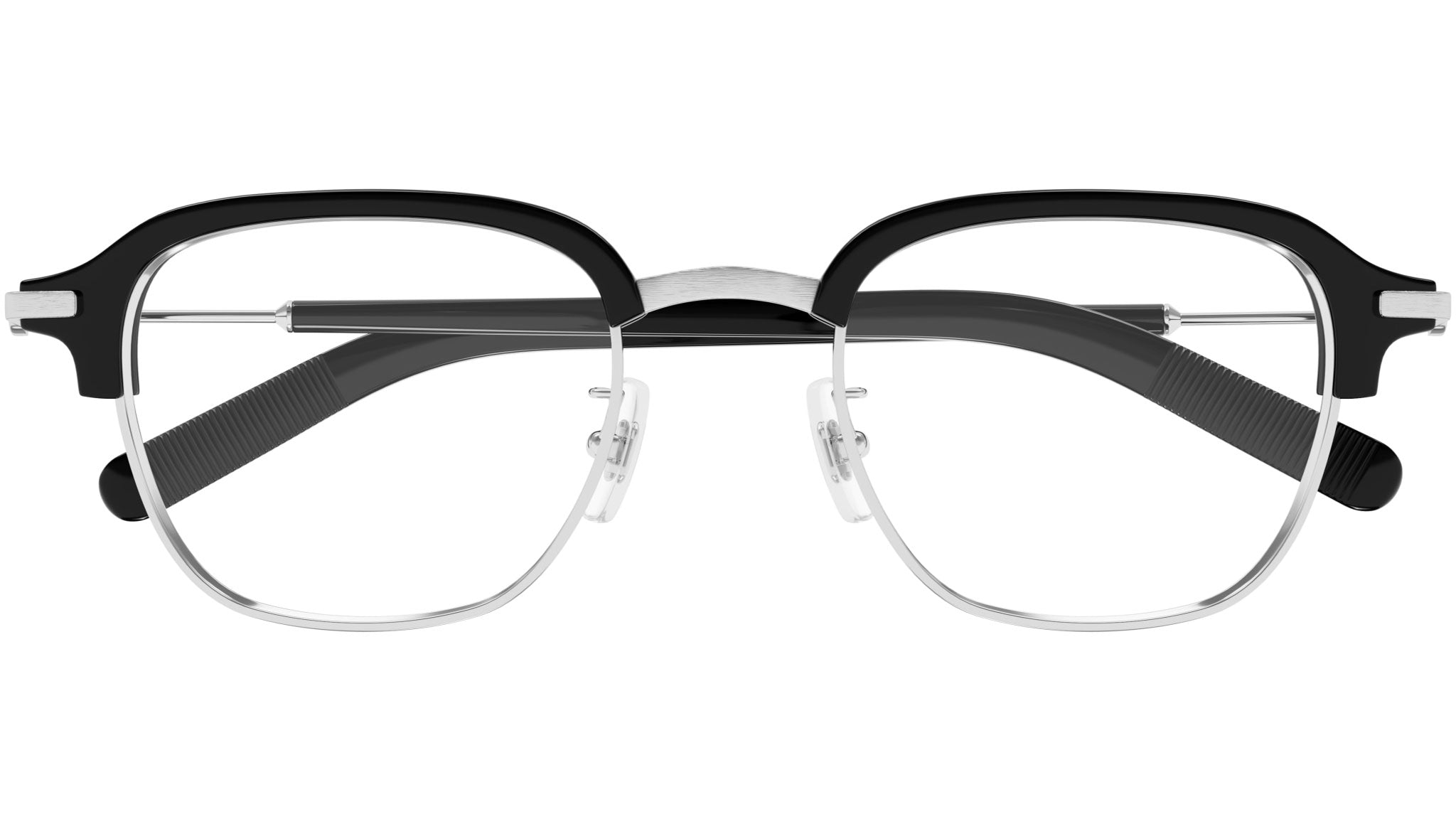 Occhiali da vista MONTBLANC MB0390O Shiny silver shiny black ciliar