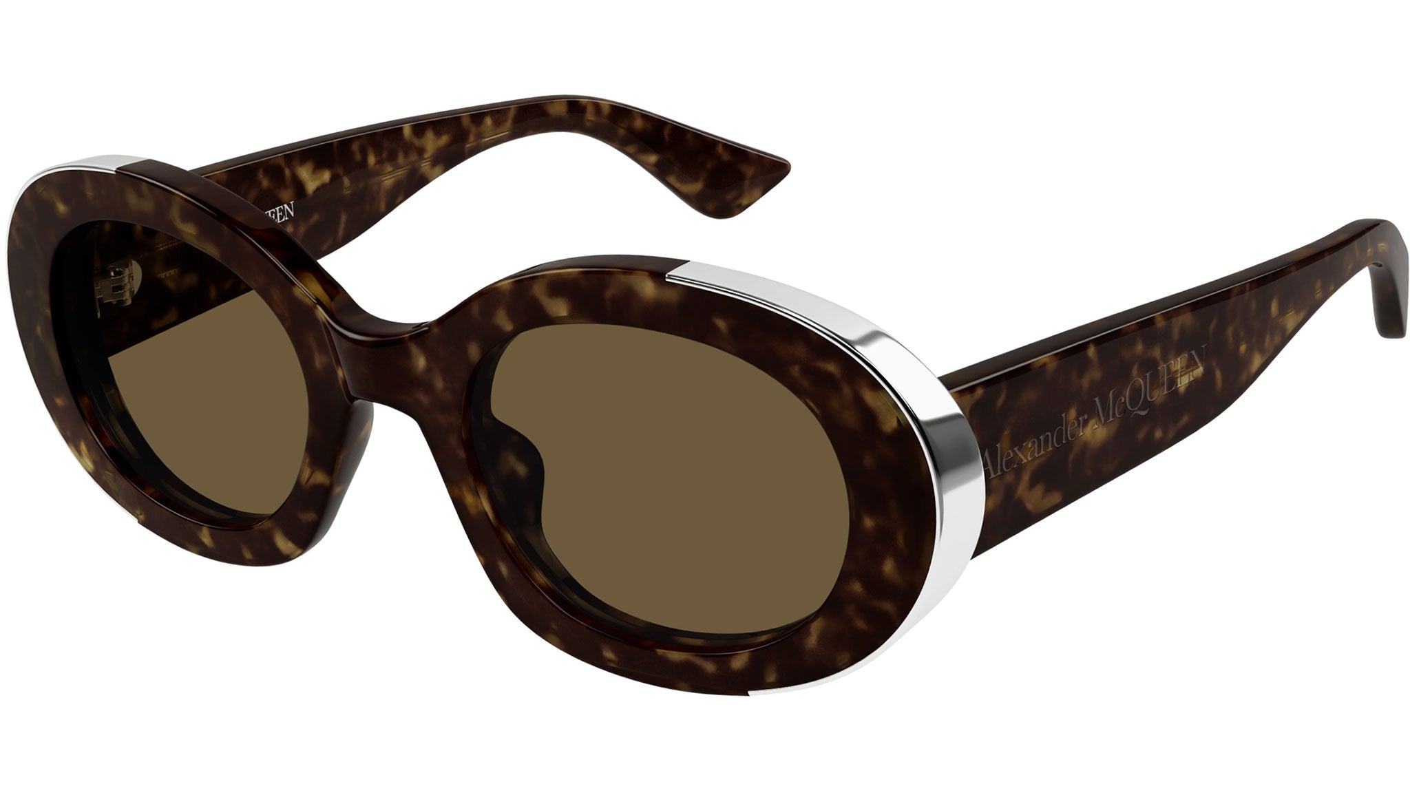 Occhiali da sole ALEXANDER MCQUEEN AM0445S Shiny dark havana