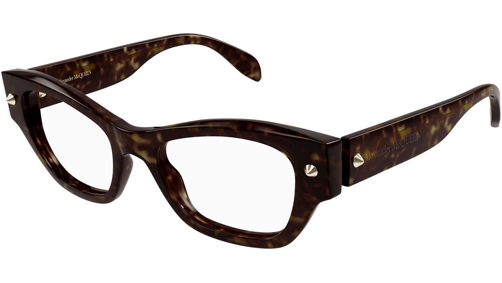 Occhiali da vista ALEXANDER MCQUEEN AM0429O Shiny dark havana with light gold studs