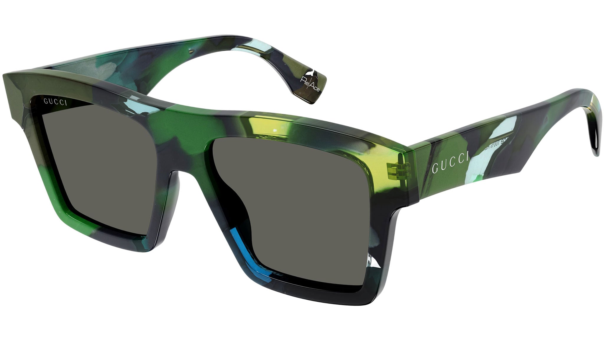 Occhiali da sole GUCCI GG1623S Shiny green and grey havana