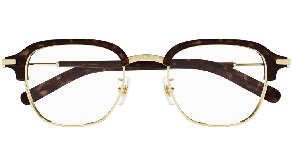 Occhiali da vista MONTBLANC MB0390O Shiny light gold shiny dark havana ciliar